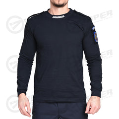 Tricou Maneca Lunga Bleumarin Black Iris Jandarmeria (100% Bumbac, inscriptionat la baza gatului)