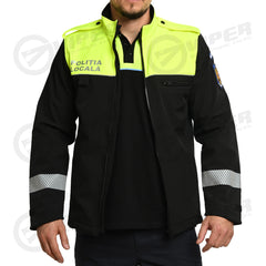 Scurta de vant 2 Politia Locala (Viper® Duty Softshell, Hi-Vis/Negru)