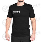 Tricou Negru Politia Locala (100% Bumbac)