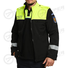 Scurta de vant 2 Politia Locala (Viper® Duty Softshell, Hi-Vis/Negru)
