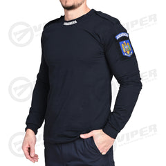 Tricou Maneca Lunga Bleumarin Black Iris Jandarmeria (100% Bumbac, inscriptionat la baza gatului)