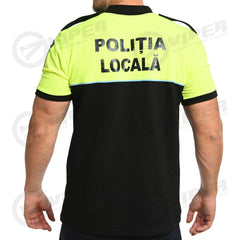 Tricou polo Politia Locala (Hi-Vis/Negru, maneca scurta)