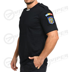 Tricou Bleumarin Black Iris - AIR- Jandarmeria (100% Bumbac, inscriptionat la baza gatului)