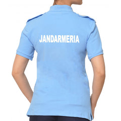Tricou polo JANDARMERIA bleu - dama - cu emblema