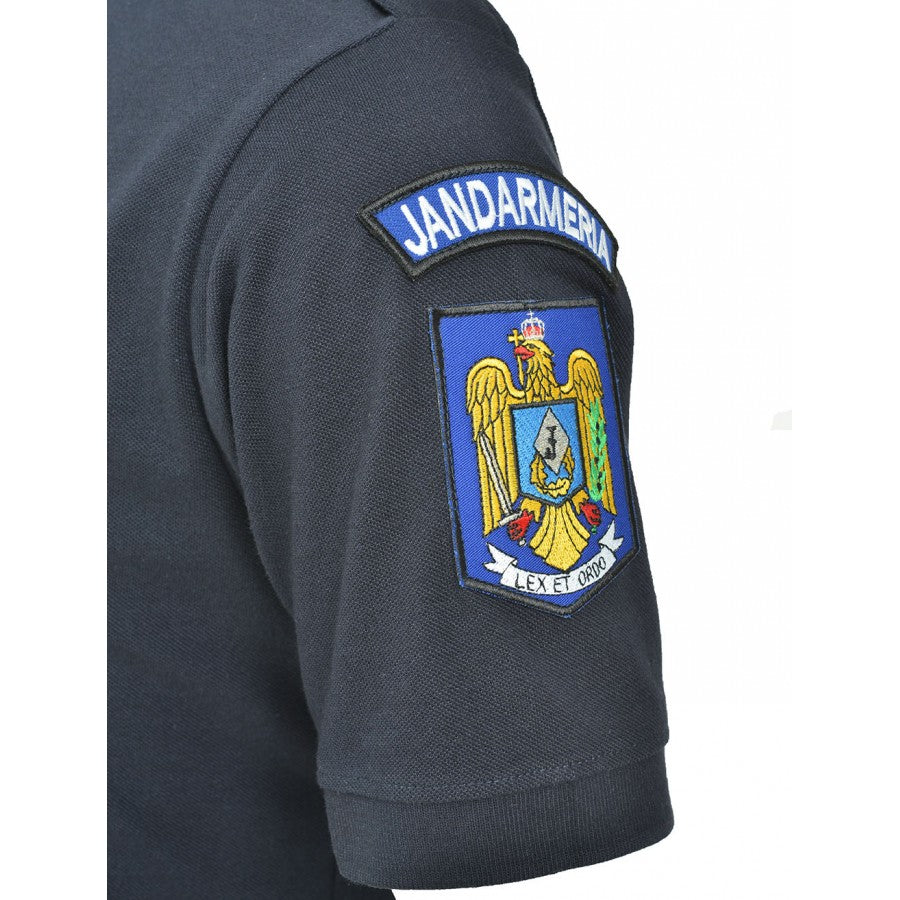 TACTICA®- Tricou polo JANDARMERIA bleumarin - 50 Bumbac/50 Poliester - cu emblema (NEW)