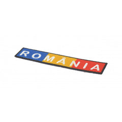 Ecuson dreptunghiular brodat TRICOLOR + ROMANIA