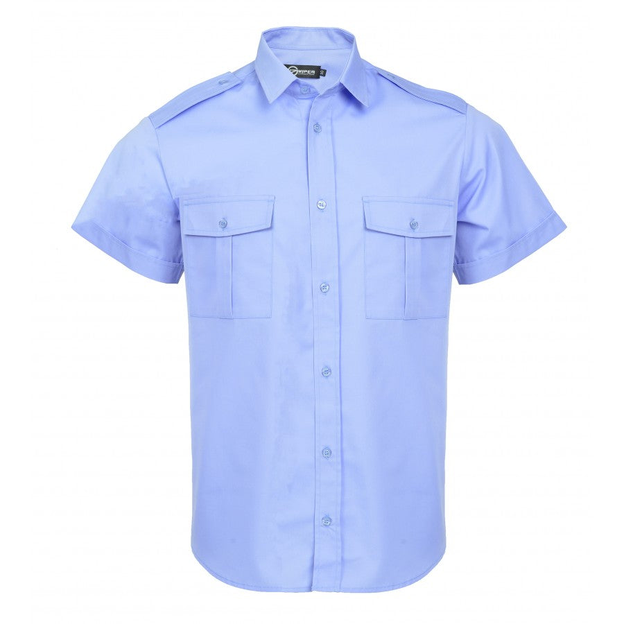 Short sleeve blouse shirt - Local Police - men (blue) 