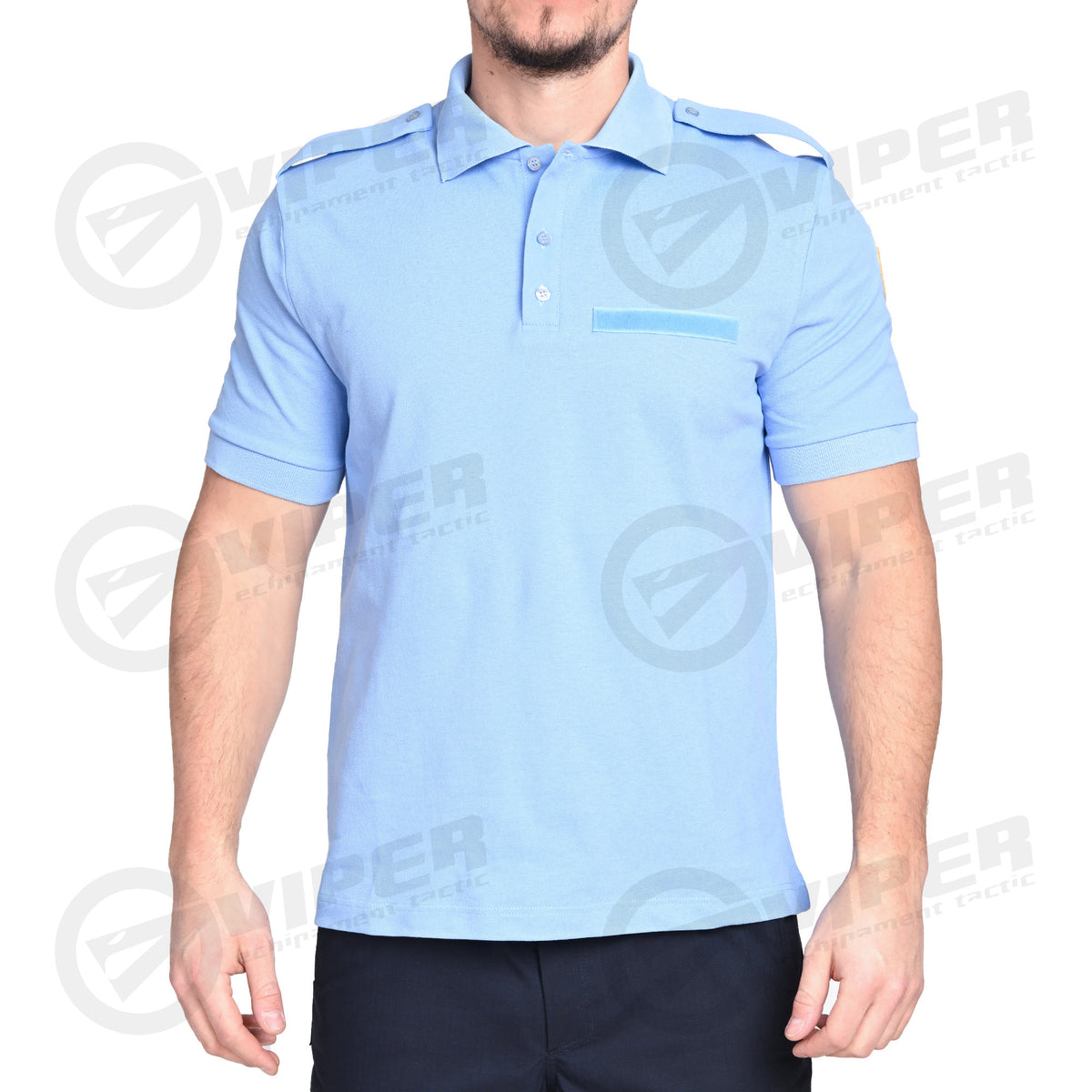 Tricou Polo Bleu Ministerul Justitiei (50% Bumbac - 50% Poliester, cu emblema)