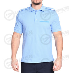 Tricou Polo Bleu Ministerul Justitiei (50% Bumbac - 50% Poliester, cu emblema)