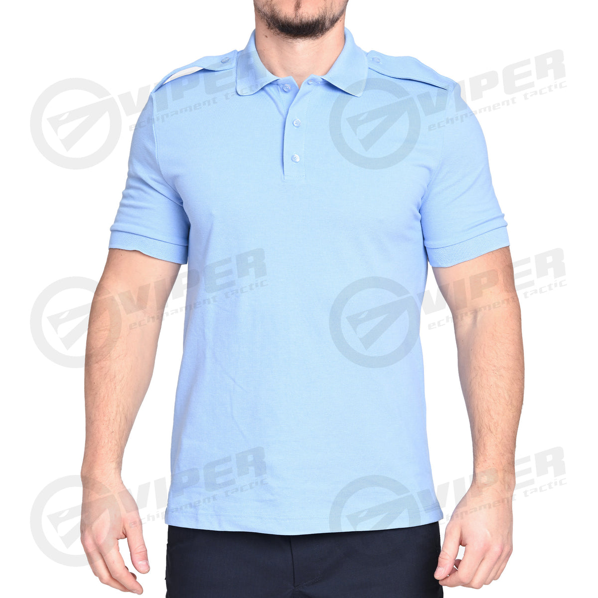 Tricou Polo Bleu Neinscriptionat (50% Bumbac - 50% Poliester)