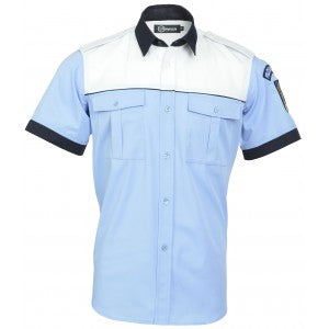 Blouse shirt - short sleeve - Local Police - men (white/blue/navy)