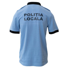 Tricou Polo Alb/Bleu Politia Locala (50% Bumbac - 50% Poliester)