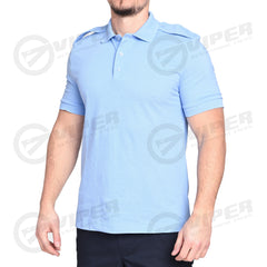 Tricou Polo Bleu Neinscriptionat (50% Bumbac - 50% Poliester)