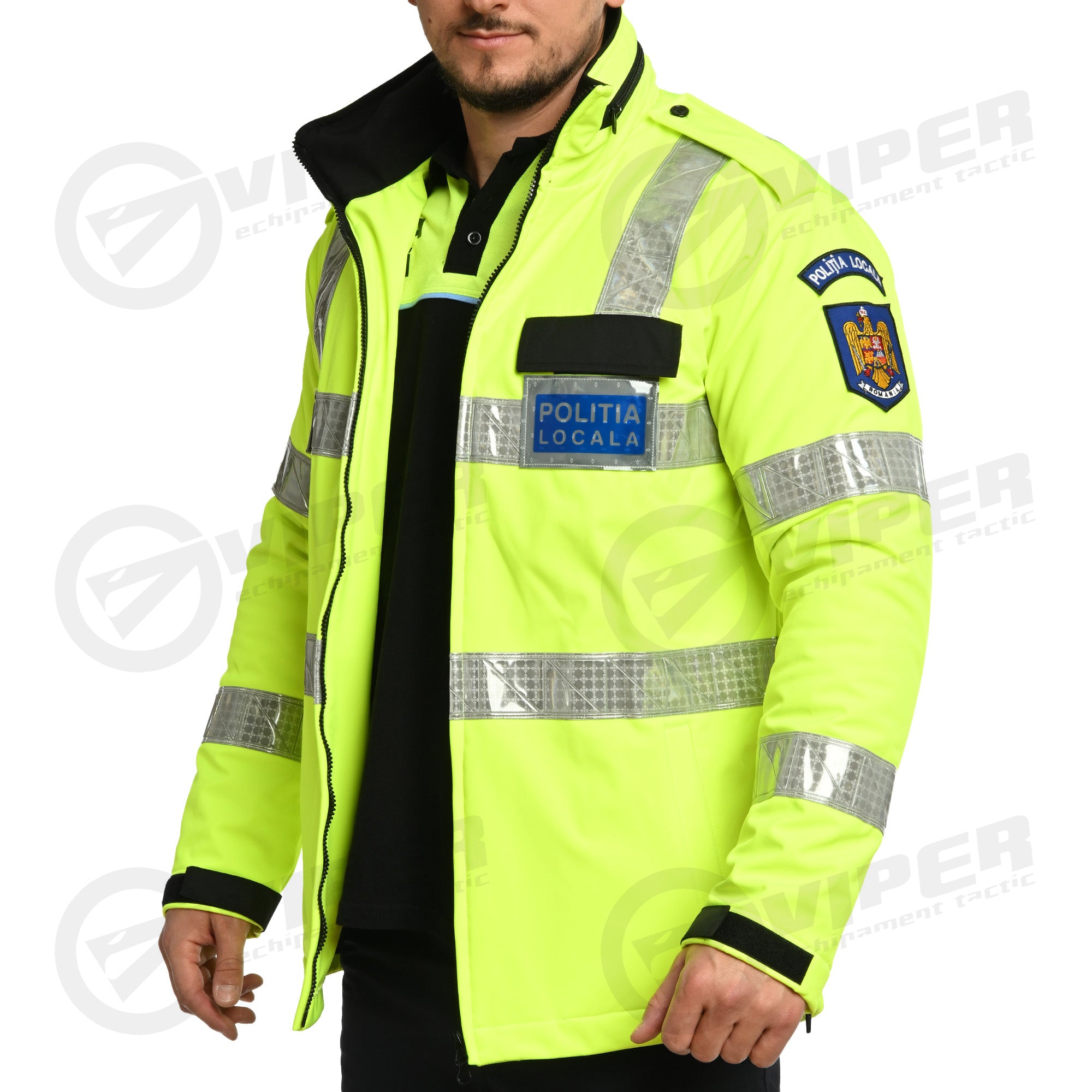 Scurta Hi-Vis Politia Locala (cu mesada detasabila)