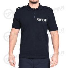 Tricou Polo Bleumarin Pompierii (50% Bumbac - 50% Poliester, cu emblema)