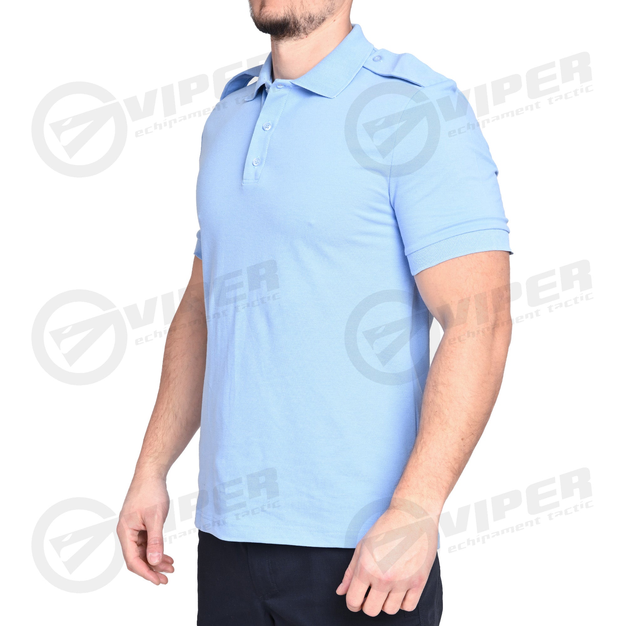 Tricou Polo Bleu Neinscriptionat (50% Bumbac - 50% Poliester)