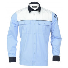 Blouse shirt with band - long sleeve - Local Police - ladies (white/blue/navy) 