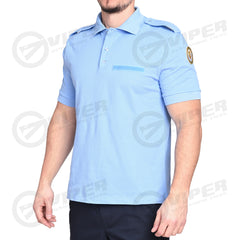 Tricou Polo Bleu Ministerul Justitiei (50% Bumbac - 50% Poliester, cu emblema)