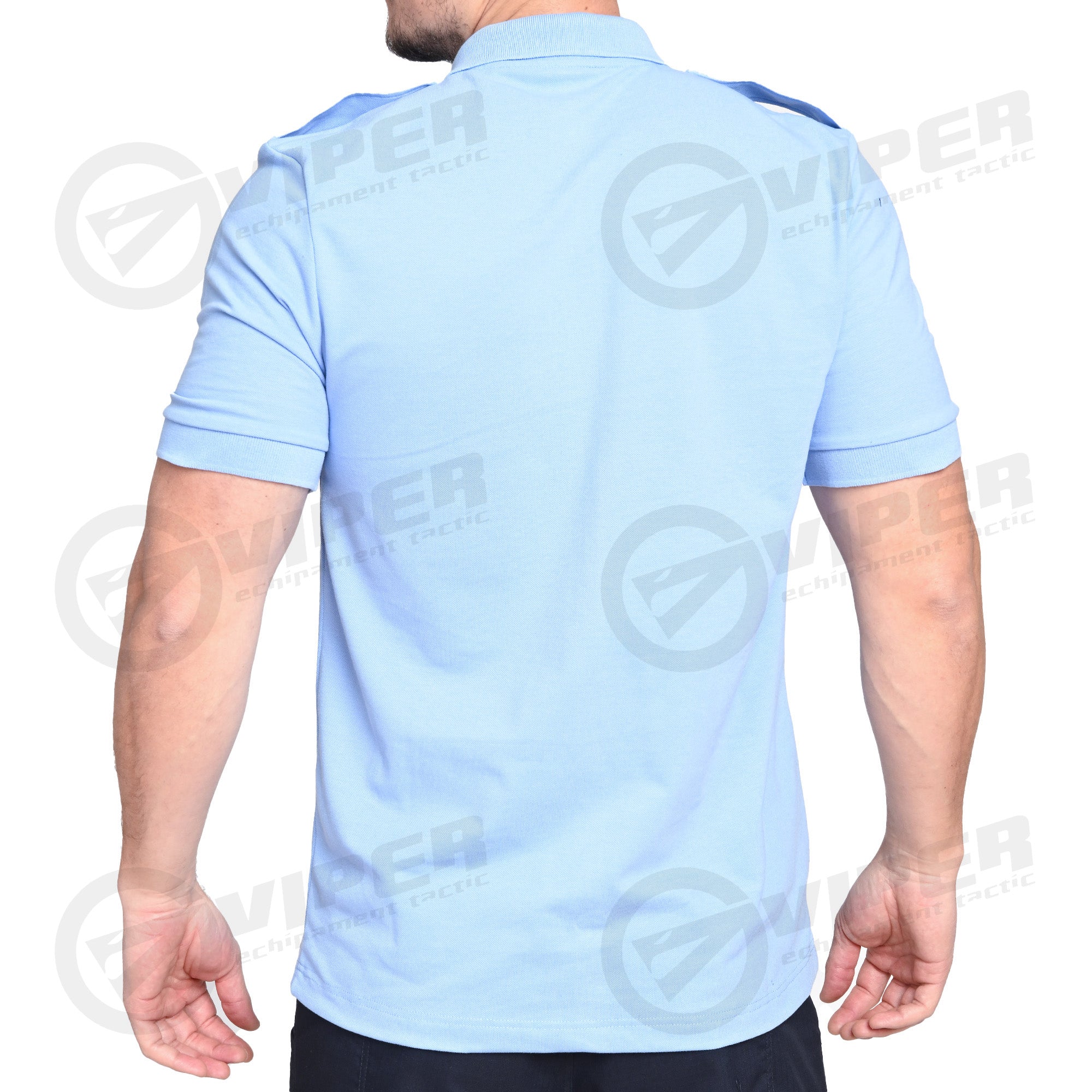 Tricou Polo Bleu Neinscriptionat (50% Bumbac - 50% Poliester)