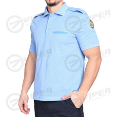 Tricou Polo Bleu Ministerul Justitiei (50% Bumbac - 50% Poliester, cu emblema)