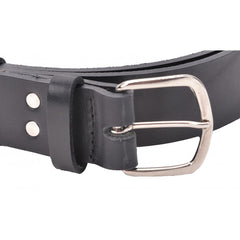 Leather belt - silver buckle