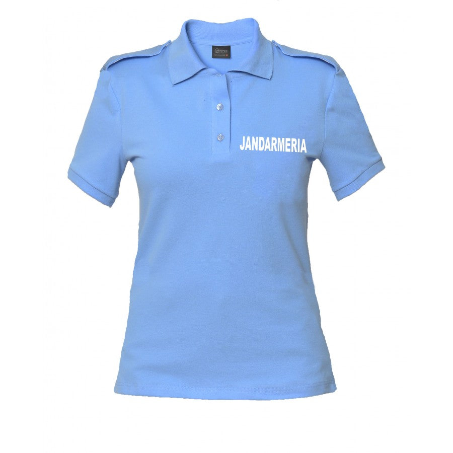 Blue GENDARMERIA polo shirt - ladies - with emblem 