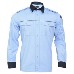 Blouse shirt with band - long sleeve - Local Police - men (blue/navy blue) 