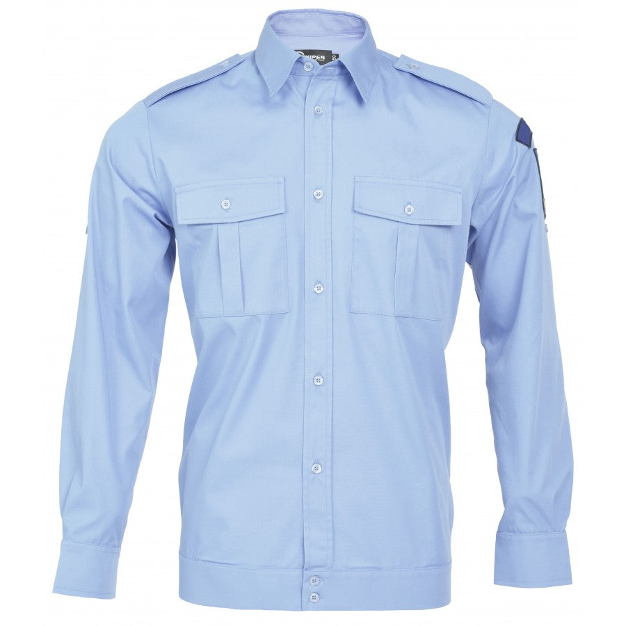 Blouse shirt with band - long sleeve - Local Police - men (blue) 