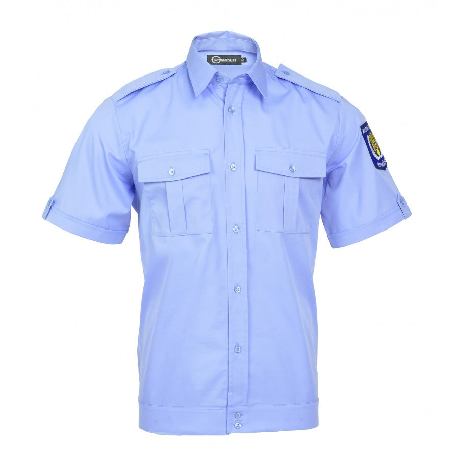 Blouse shirt with band - short sleeve - Local Police - men (blue) 